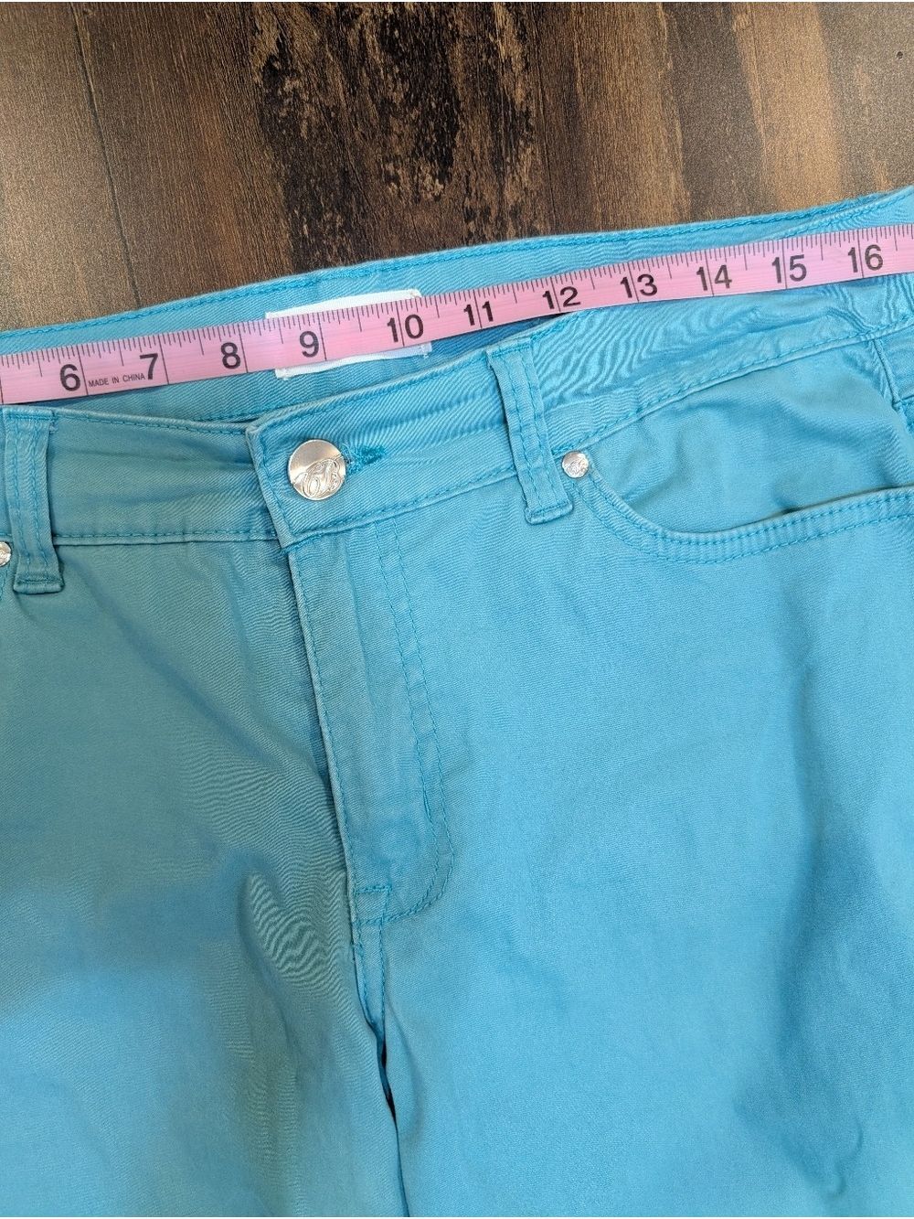 Code Bleu Turquoise Color Jeans Size 10 - Picture 6 of 11